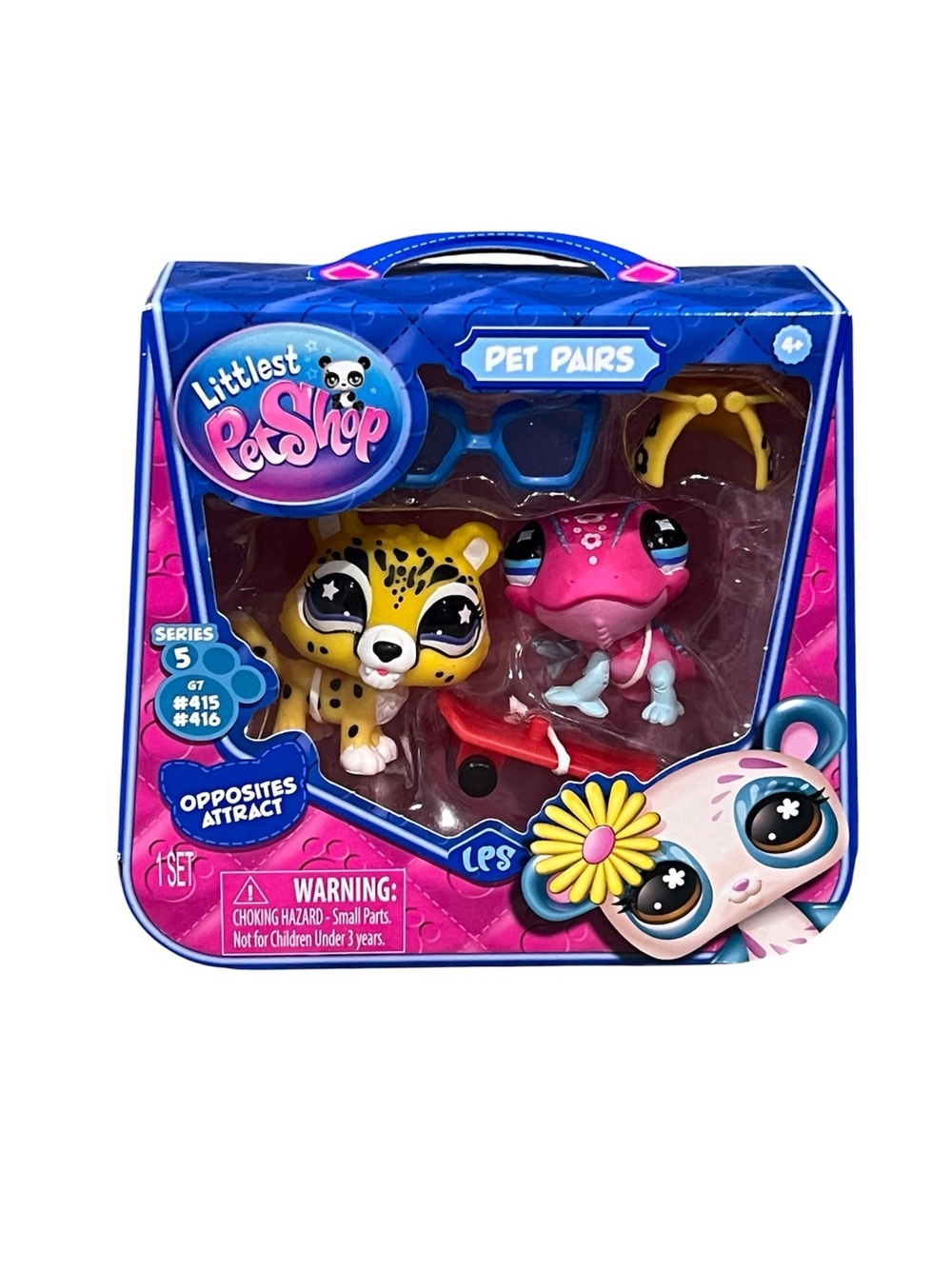 Littlest Pet Shop Pink Frog & Yellow Leopard Pet Pairs Playset